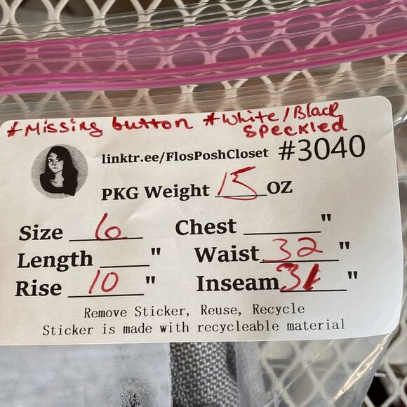 Talbots Mid-Rise Straight-Leg Pants Size 6 Black & White Speckled - Picture 11 of 11